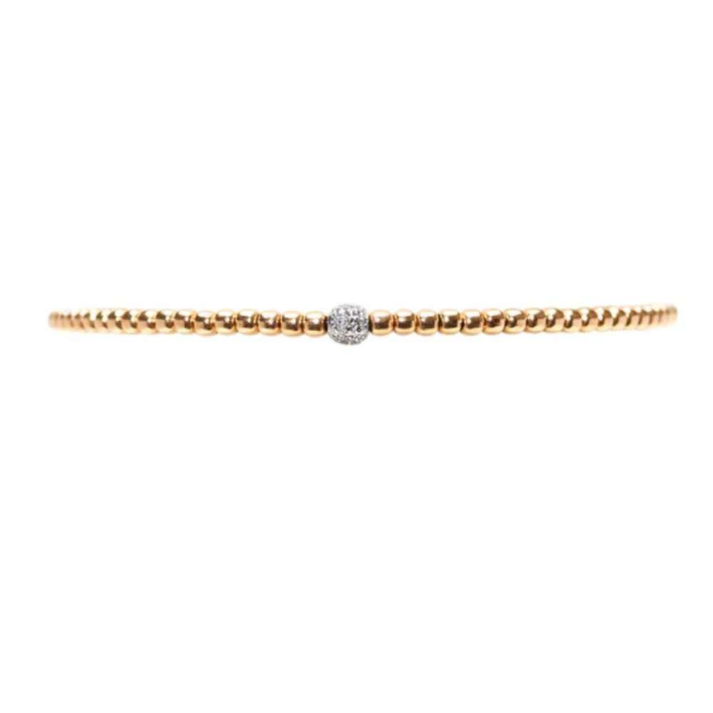 Karen Lazar Bracelet with 14K Gold Diamond Bead